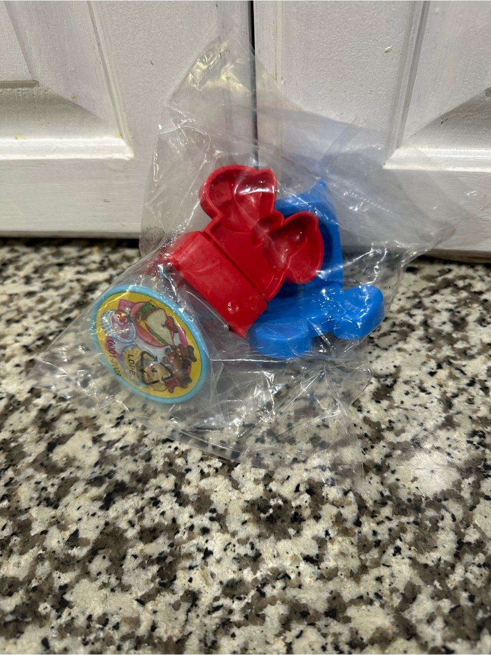 Fisher Price Disney Accessory Set- Red & Blue Plastic Chairs and Blue Table